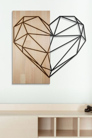 Decorazione da parete in legno - 57,5 x 57,5 cm - Neutro e nero