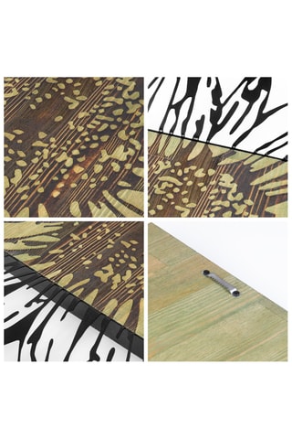Decorazione da parete in legno - 56 x 57,5 cm - Neutro e nero