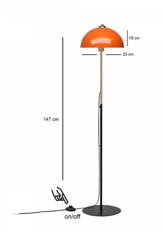Lampada da terra - Arancione e nero - 40 W