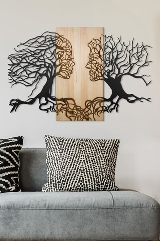 Decorazione da parete in legno - 92 x 57,5 cm - Neutro e nero