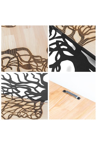 Decorazione da parete in legno - 92 x 57,5 cm - Neutro e nero