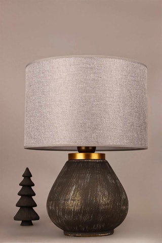 Lampada da tavolo - Grigio chiaro melange e nero - 40 W