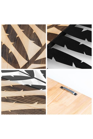 Decorazione da parete in legno - 50 x 57,5 cm - Neutro e nero