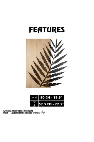 Decorazione da parete in legno - 50 x 57,5 cm - Neutro e nero