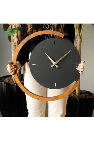 Orologio da parete traforato - 68 x 44 cm - Nero e neutro