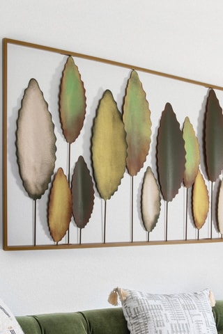 Decorazione da parete - 114 x 3 x 60 cm - Dorato e verde scuro