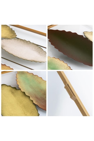 Decorazione da parete - 114 x 3 x 60 cm - Dorato e verde scuro