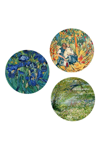 3 quadri “Iris”, “Le rive del fiume in primavera” di Vincent Van Gogh e “Les Fauves” di Mourlot - 3 x (30 x 30 cm)
