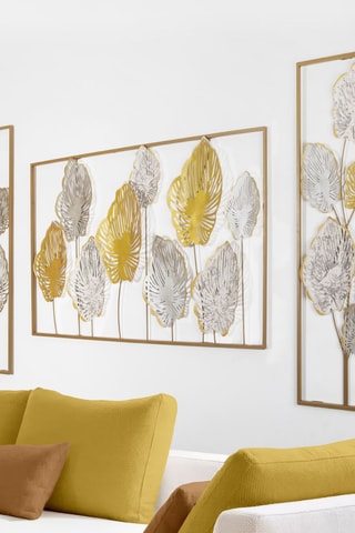 3 decorazioni da parete - 185 x 4 x 90 cm - Dorato e bianco
