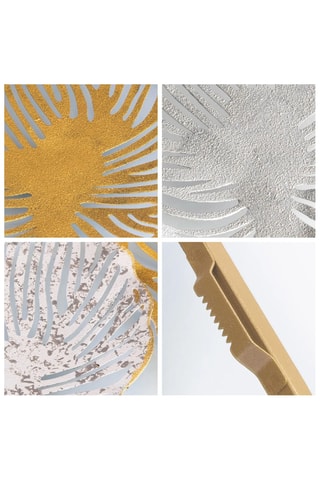 3 decorazioni da parete - 185 x 4 x 90 cm - Dorato e bianco