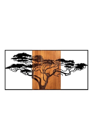 Decorazione da parete in legno Acacia Tree 328 - 147 x 70 cm - Neutro e nero