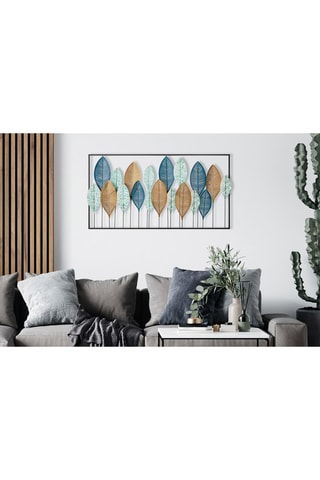 Décoration murale Bilge - 116 x 3 x 60 cm - Bleu et doré