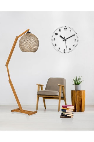 Lampada da terra treppiede - Marrone e bianco - 60 W