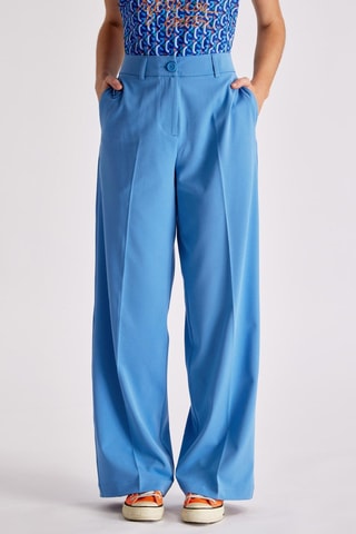 Pantaloni a vita alta Fara - Celeste