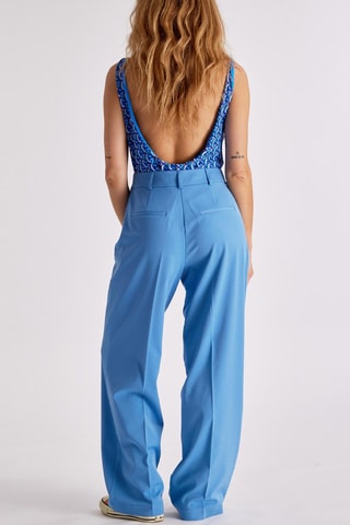 Pantaloni a vita alta Fara - Celeste