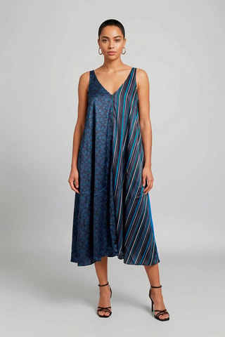 Vestido trapecio Erika - Azul
