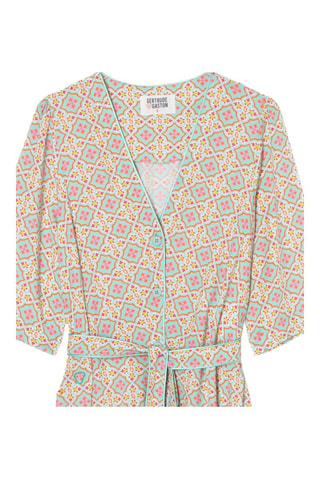 Vestido camisero Telma - Amarillo y rosa