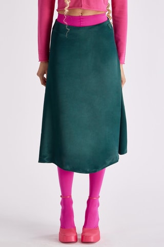 Falda midi Zelina - Verde esmeralda