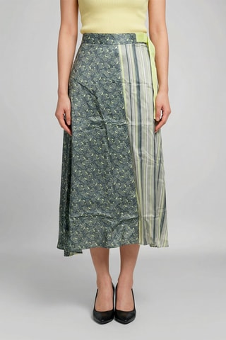 Gonna midi a vita alta Sophia - Verde