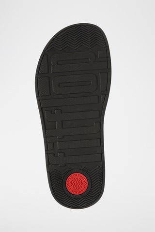 Tongs compensées en cuir Microwobbleboard - Noir