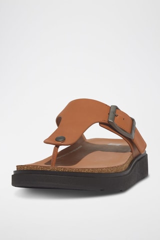 Tongs en cuir - Camel