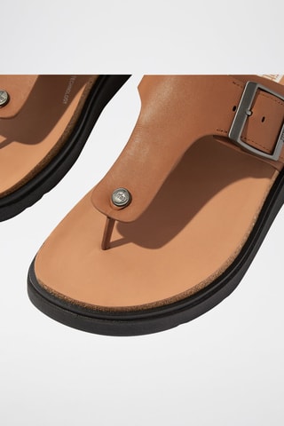 Tongs en cuir - Camel
