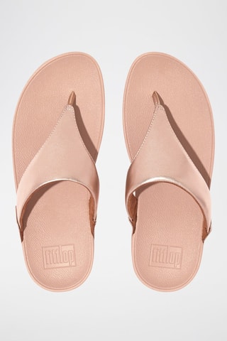 Tongs compensées en cuir Lulu Leather - Rose