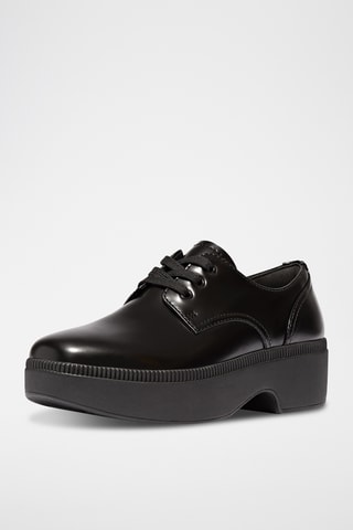 Derbys plateformes en cuir Microwobbleboard - Noir