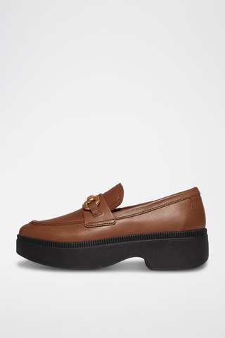 Mocassins plateformes en cuir Microwobbleboard - Marron