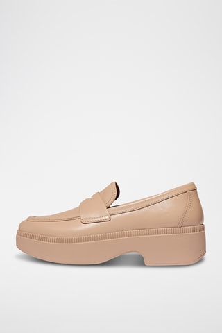 Mocassins plateformes en cuir Microwobbleboard - Beige