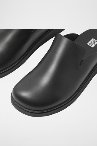 Sabots plateformes en cuir Microwobbleboard - Noir