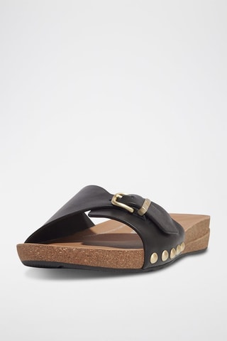 Mules en cuir  - Noir