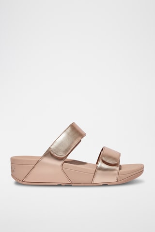 Mules en cuir Lulu - Rose métallisé