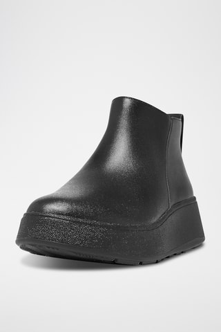 Bottines plateformes en cuir F-Mode Leather Flatform - Noir