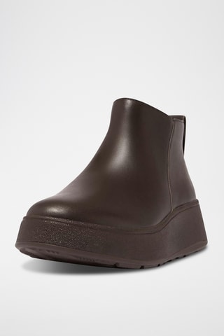 Bottines plateformes en cuir F-Mode Leather Flatform - Marron