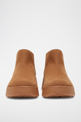 Bottines plateformes en cuir suédé F-Mode Suede Flatform - Beige