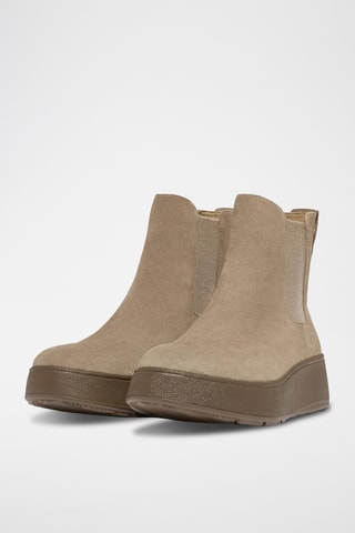 Bottines Chelsea plateformes en cuir suédé F-Mode Suede Flatform - Marron