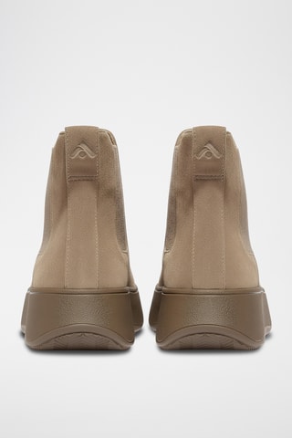 Bottines Chelsea plateformes en cuir suédé F-Mode Suede Flatform - Marron