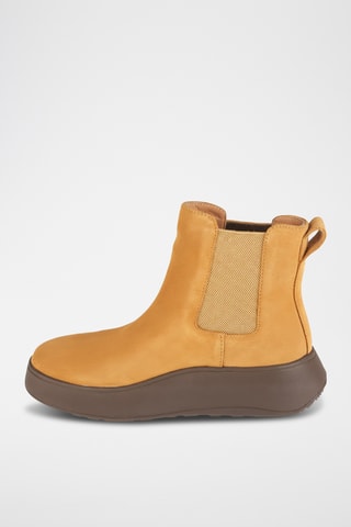 Bottines Chelsea plateformes en cuir suédé F-Mode Suede Flatform - Marron clair