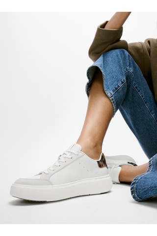 Sapatilhas com plataforma em couro Anatomicush - Branco