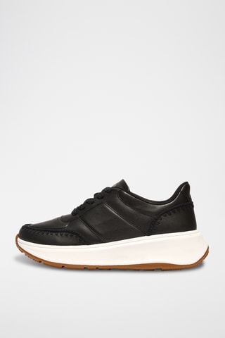 Baskets plateformes en cuir Microwobbleboard - Noir