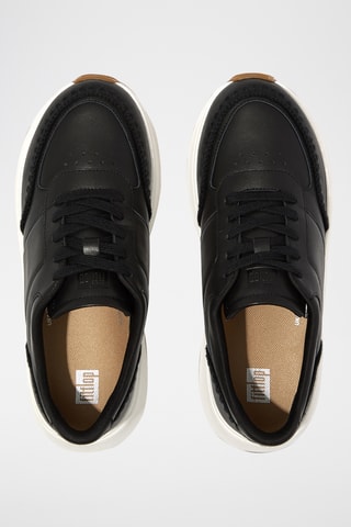 Baskets plateformes en cuir Microwobbleboard - Noir