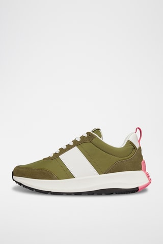 Baskets plateformes en nubuck Microwobbleboard - Vert olive