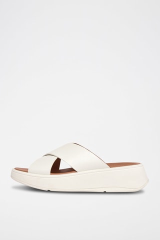 Mules compensées en cuir F-Mode - Beige