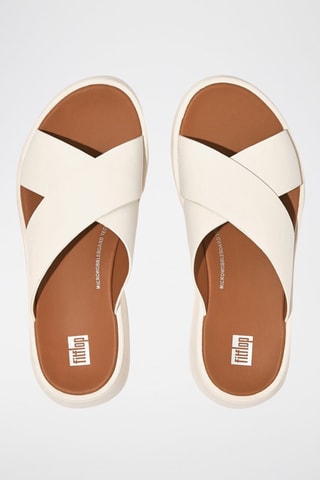 Mules compensées en cuir F-Mode - Beige