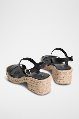 Sandales à talons en cuir - Noir