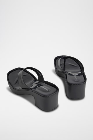 Sandales à talons en cuir - Noir