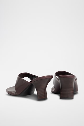 Sandales à talons en cuir - Bordeaux