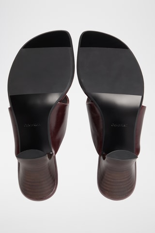 Sandales à talons en cuir - Bordeaux
