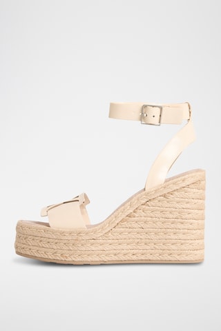 Sandales compensées en cuir nappa - Jaune